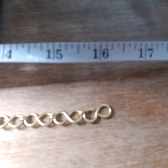 Gold Tone Choker Collar Necklace with Blue rhinestones - Picture 4 of 4